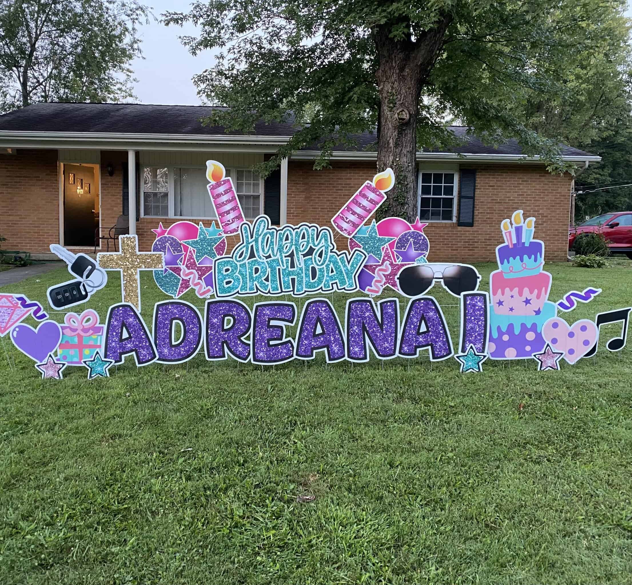 Birthday yard card greeting display in Knoxville TN