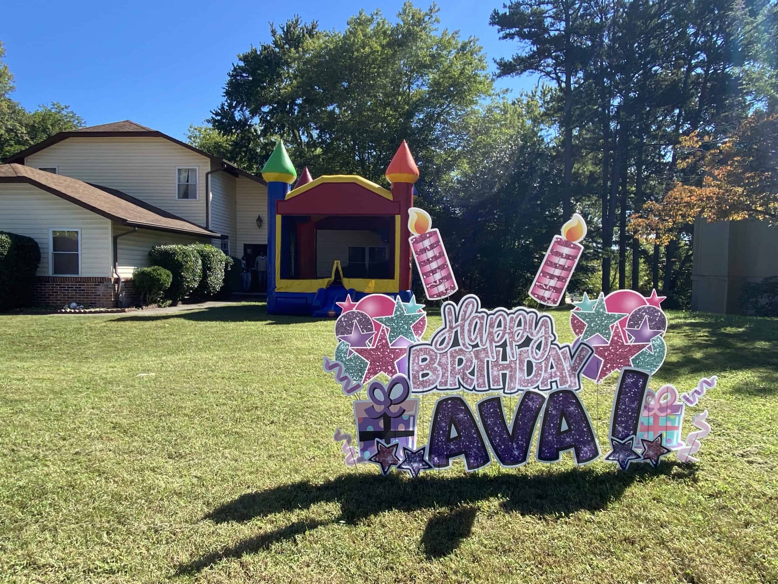 Yard card greetings with themed graphics