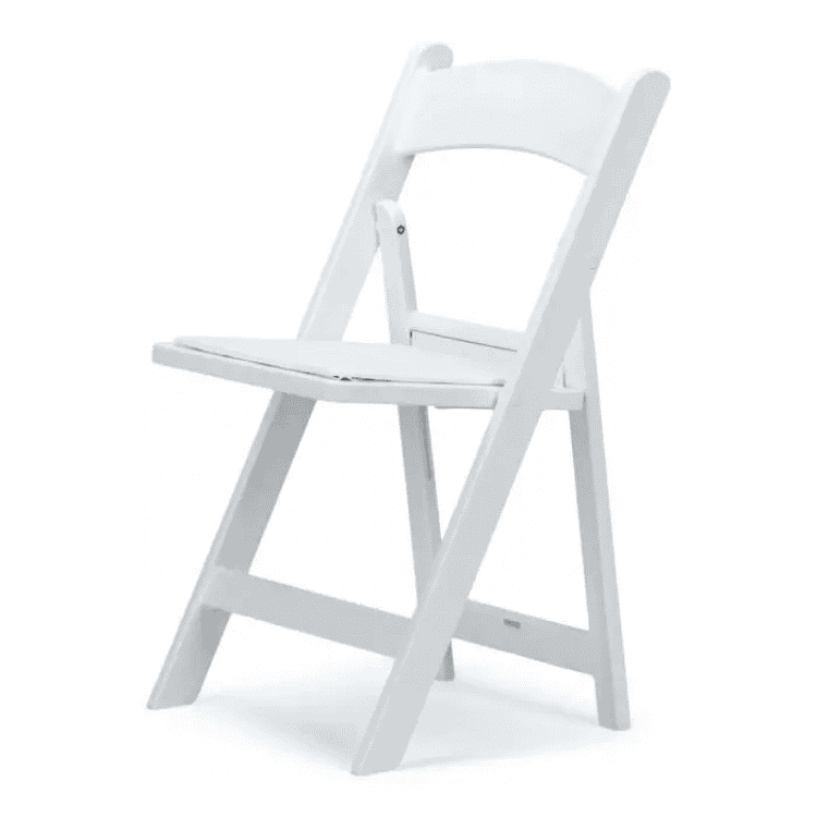 White resin chiavari-style chair rental Knoxville TN