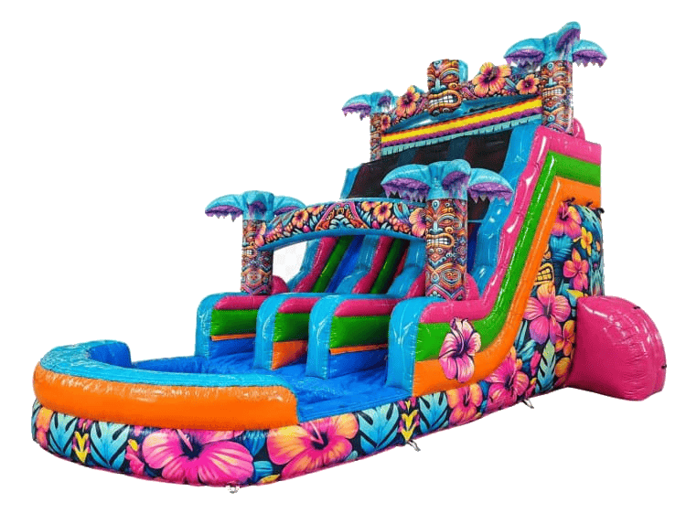 16ft Double Lane Hawaiian Splash Slide — water slide rental in Knoxville, TN
