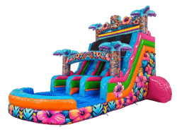 16ft Double Lane Hawaiian Splash Slide 16ft Double Lane Hawaiian Splash Slide